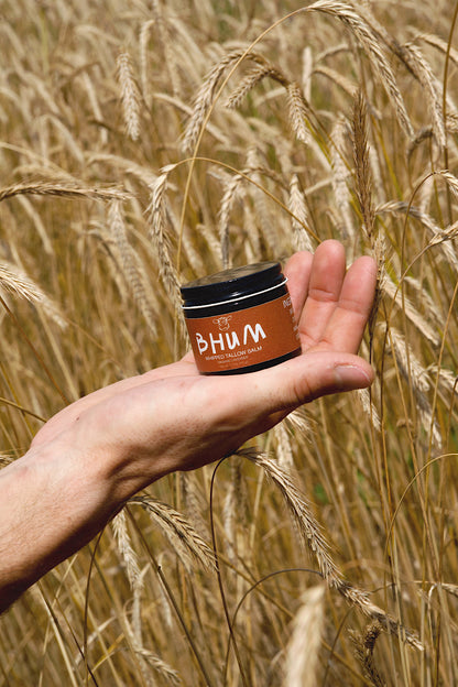 BHUM Whipped Tallow Balm Lavender - hand in wheat field