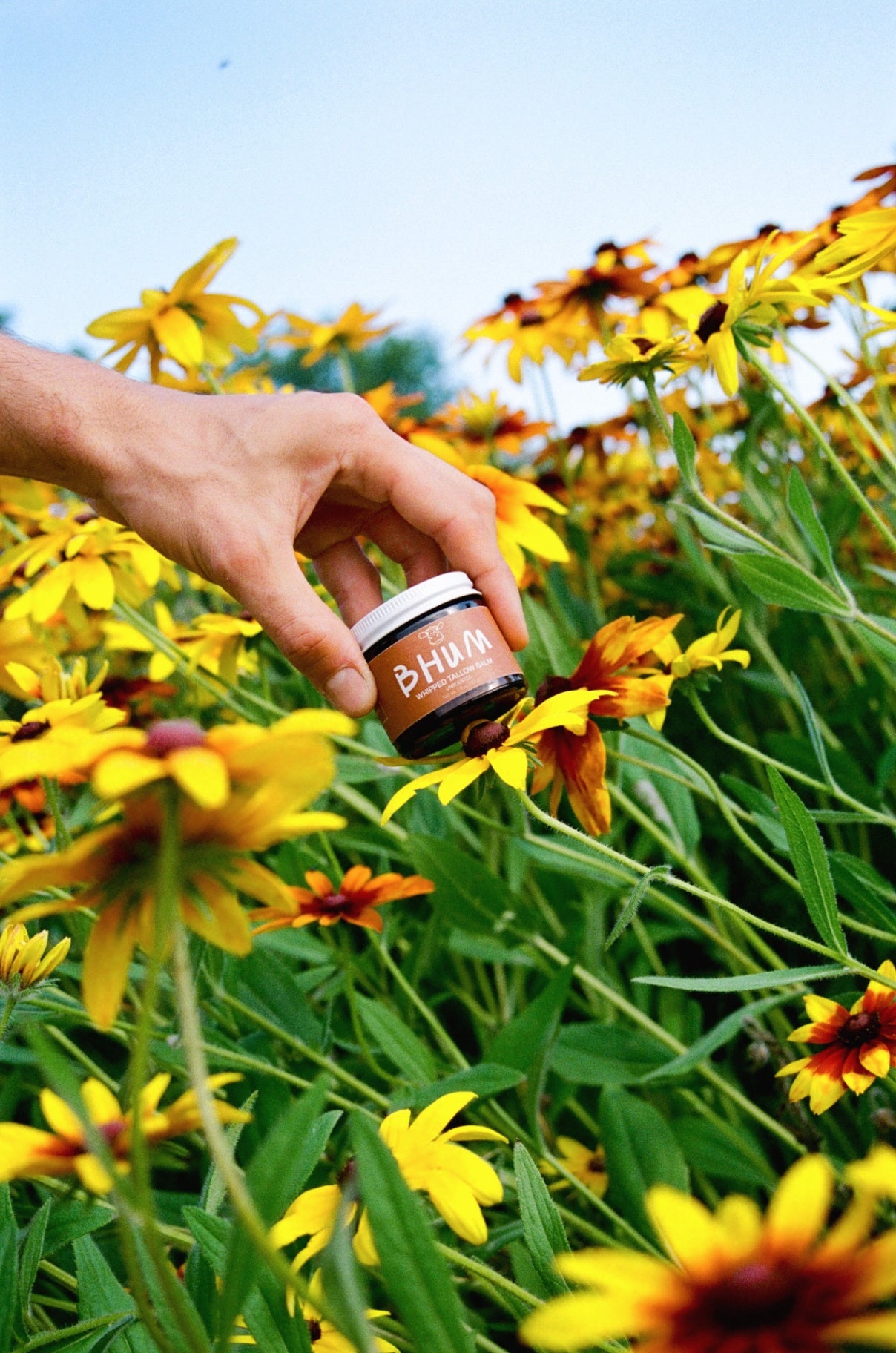 BHUM Whipped Tallow Balm Unscented - product in flower field